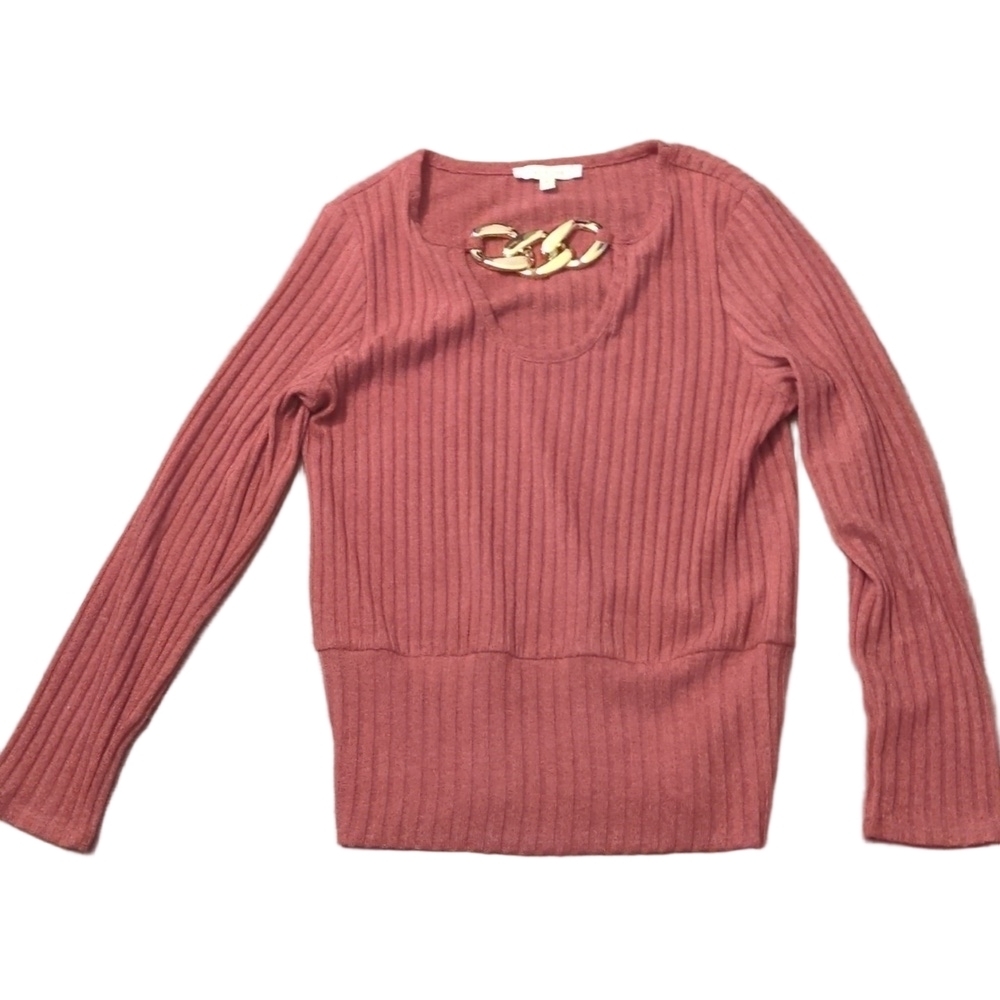 Ivy + ridge mauve long sleeve top size medium